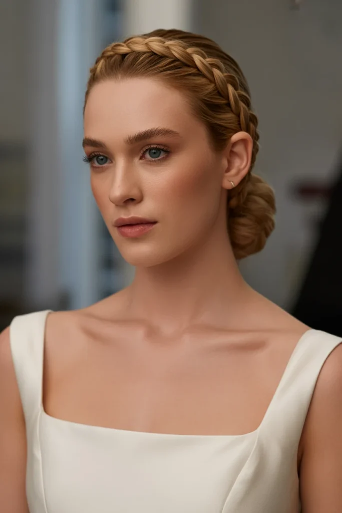 Braided Crown with Low Bun