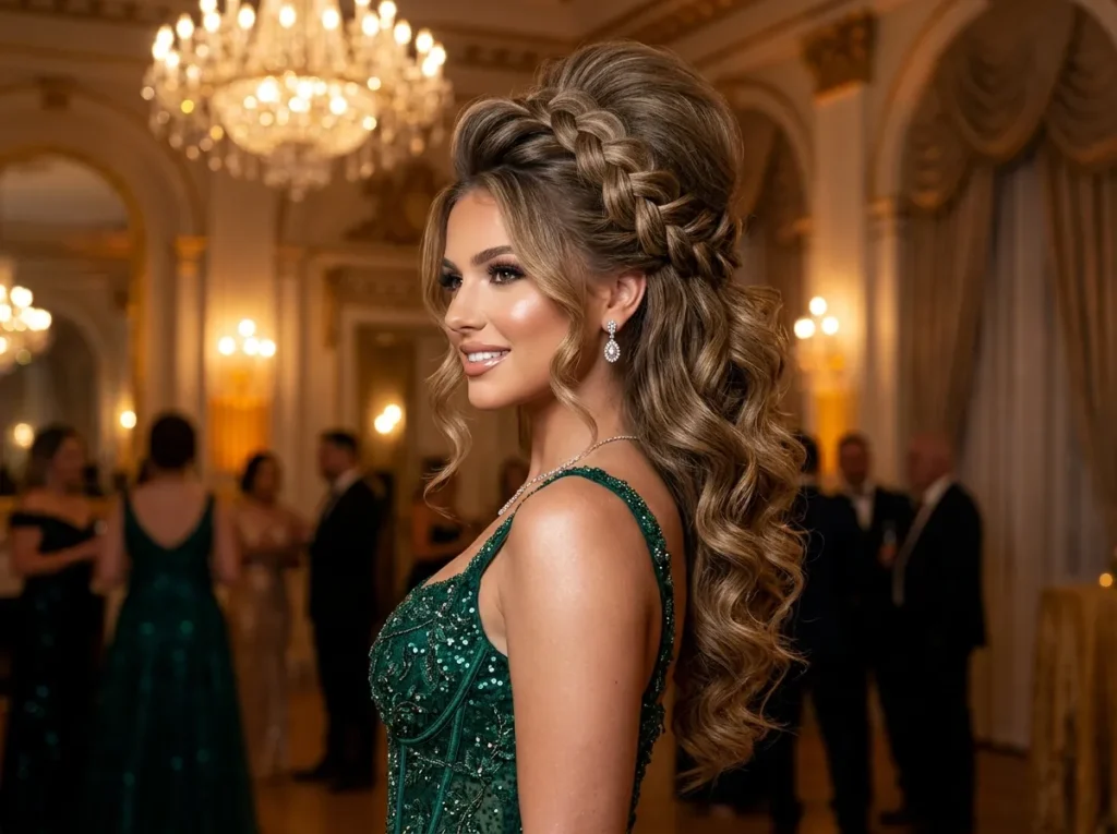 Braided Half Up with High Volume Crown
