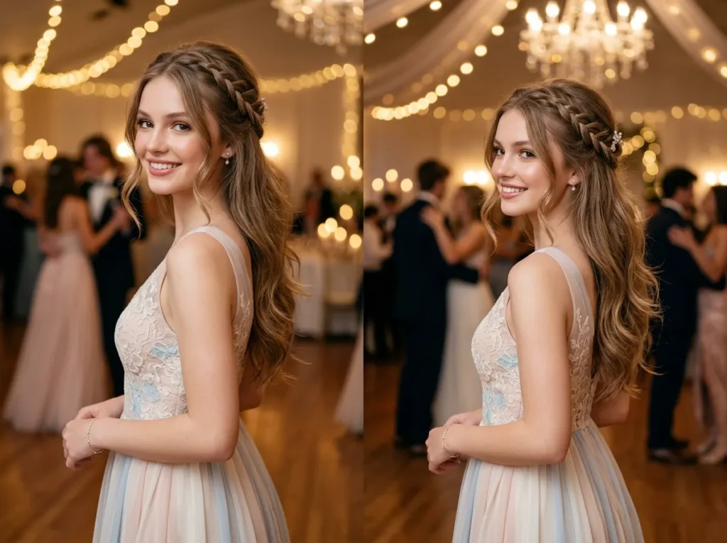 Braided Half Up with Soft Layers
