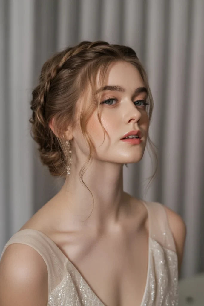 Braided Halo Updo