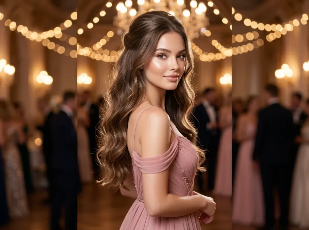 Classic Half Up with Loose Waves