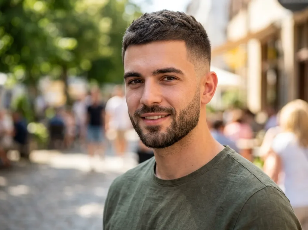 Crop Fade with Short Beard