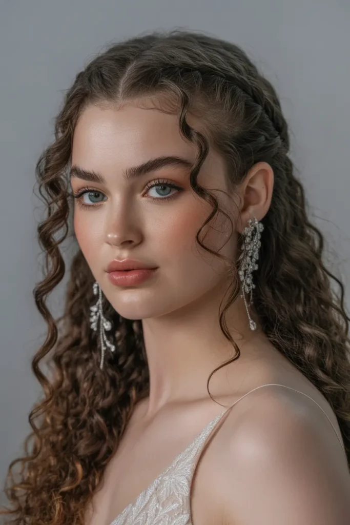 Curly Braided Half-Up