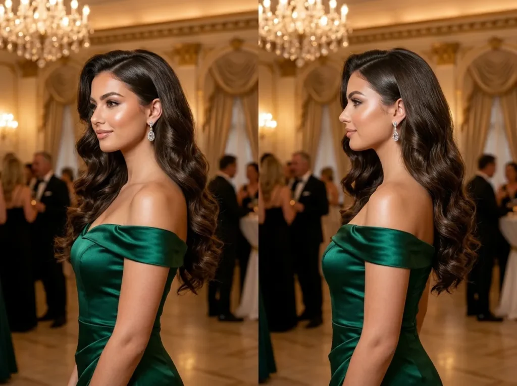 Curly Hair with Glossy Waves