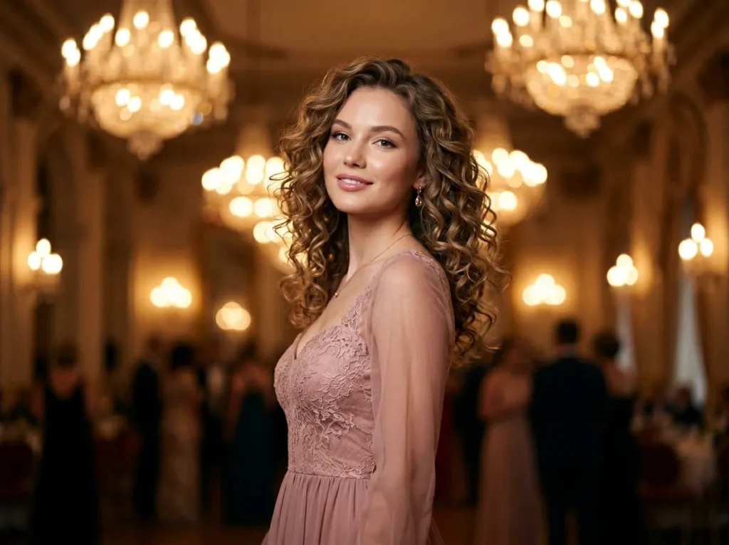 Curly Hair with Subtle Layers