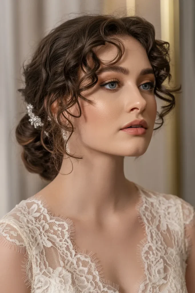 Curly Low Bun with Volume