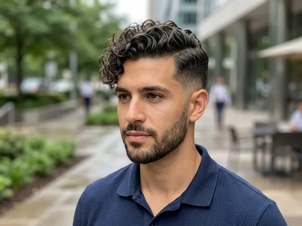 Defined Curl Comb Over
