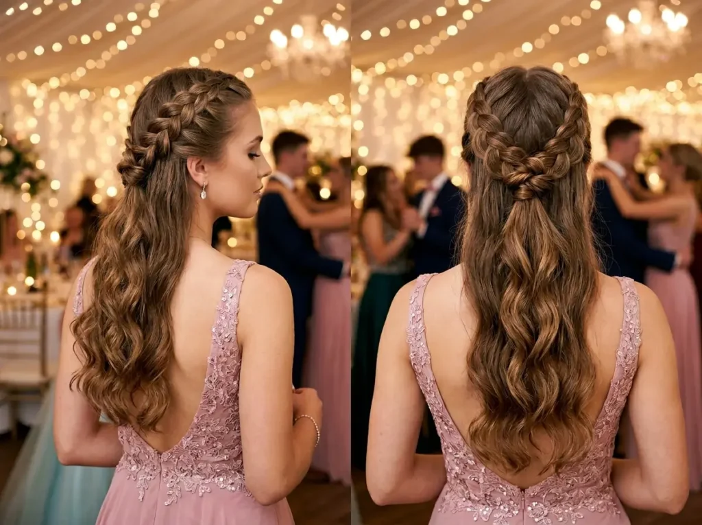 Double Braided Half-Up Style