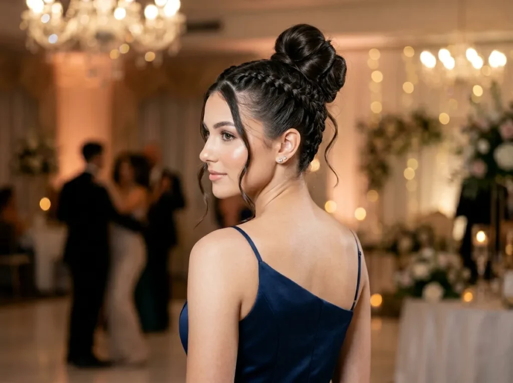 Double Dutch Braids into High Bun