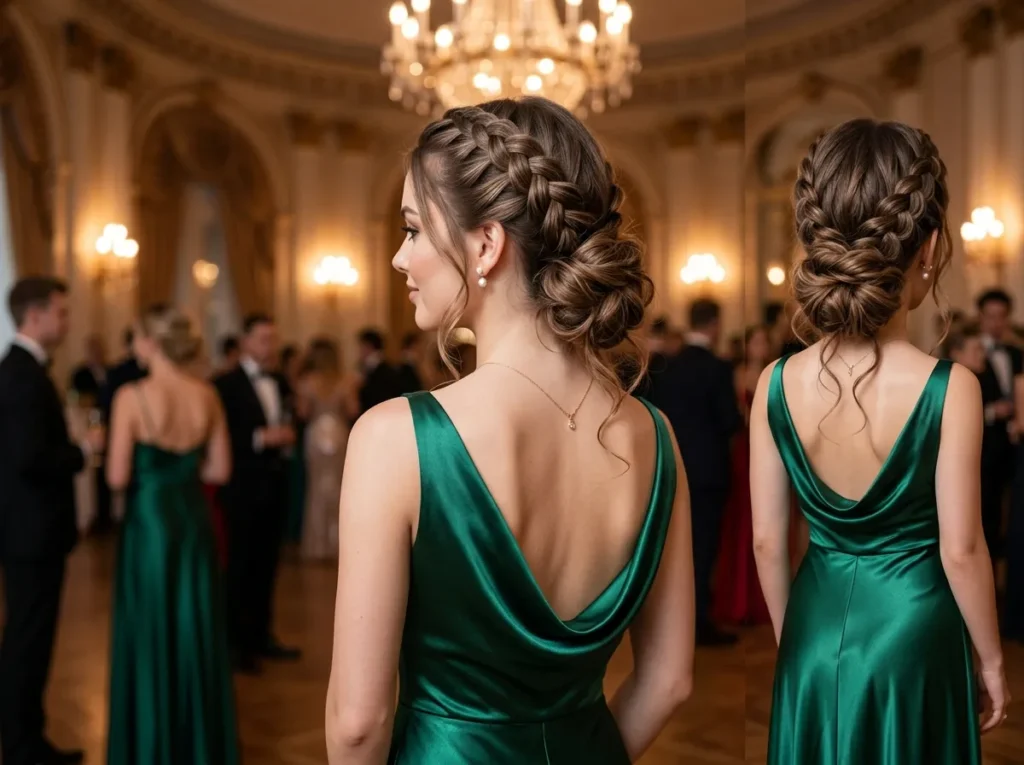 Double Dutch Braids into Low Bun