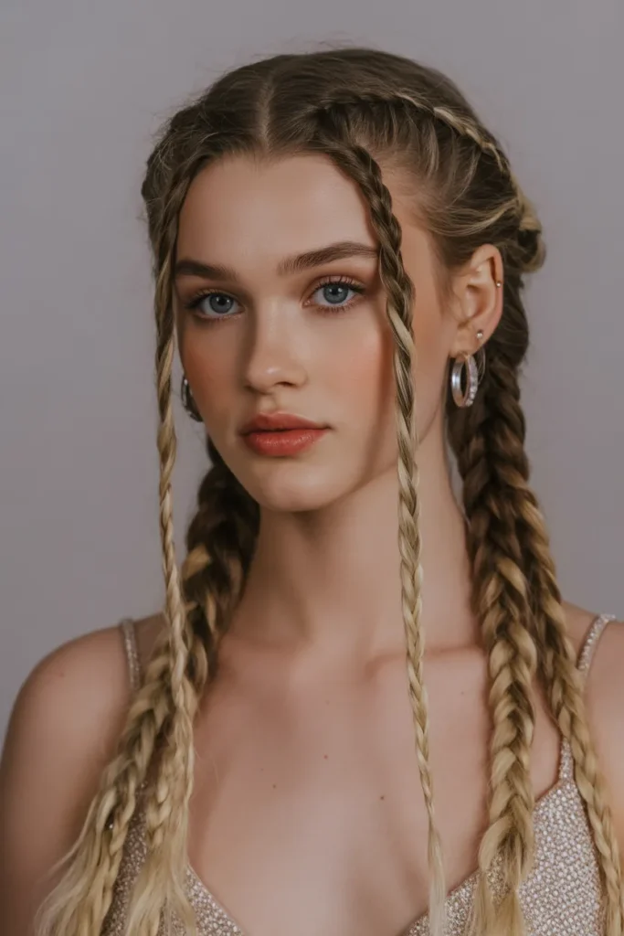 Double Dutch Braids with Loose Ends