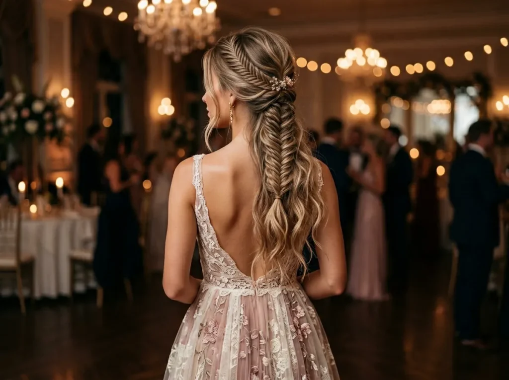 Fishtail Half Up Style
