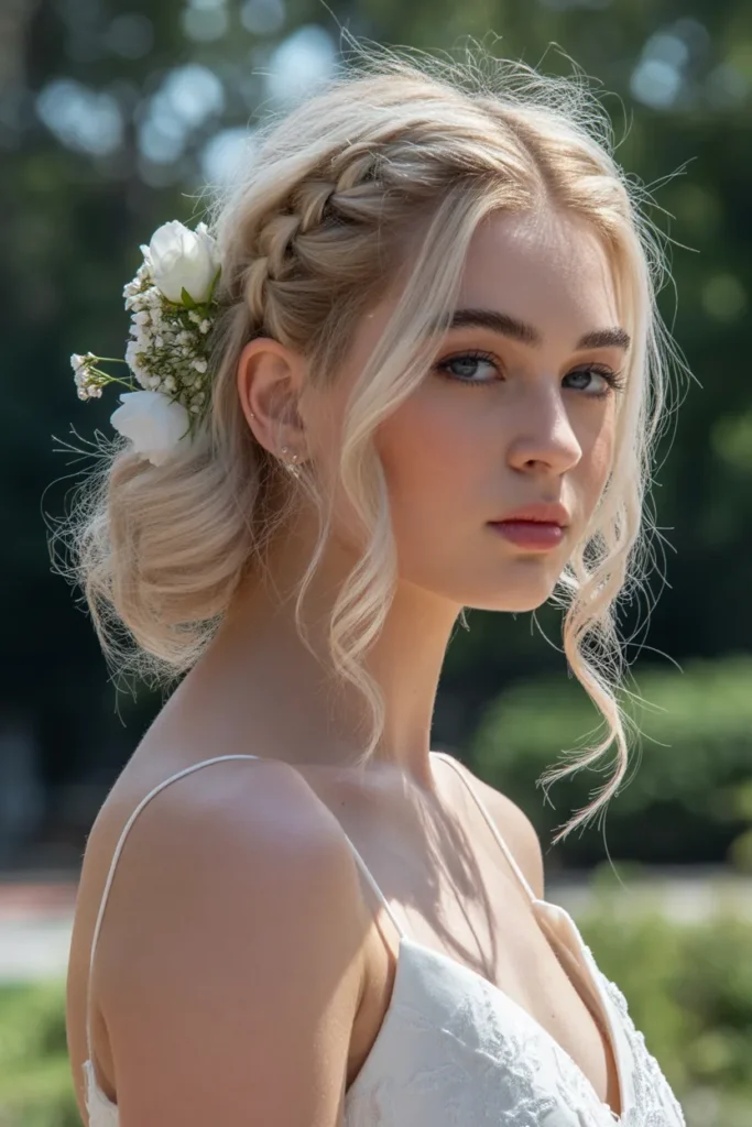 Floral Braided Half-Up Style