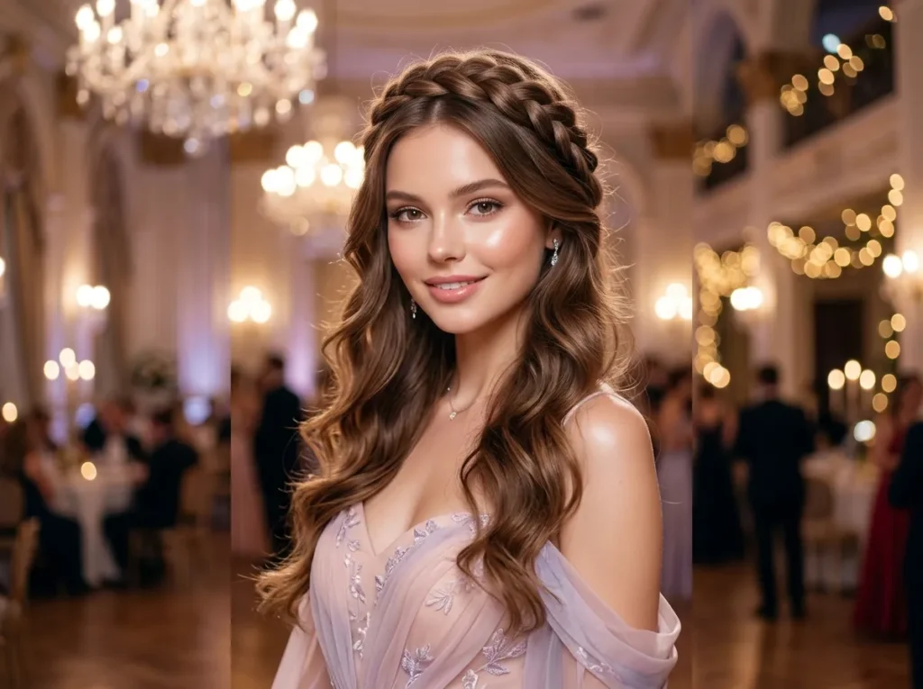French Braid Halo with Waves