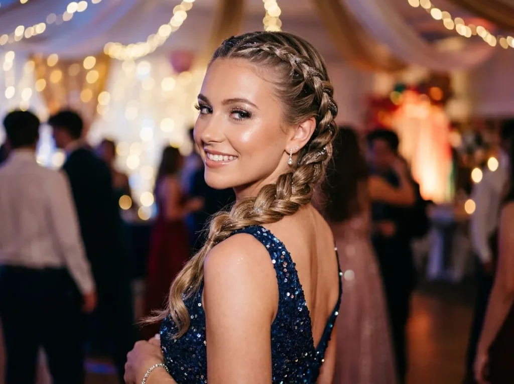 French Braid with Glitter Accent
