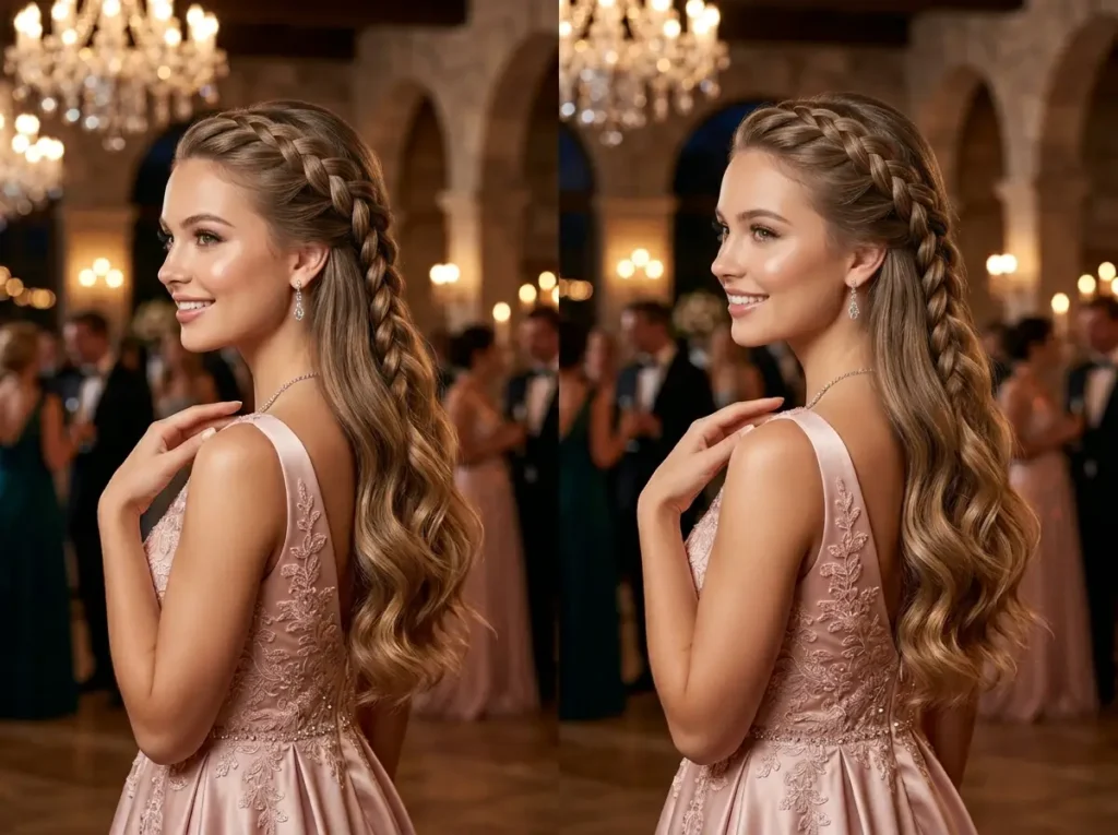 French Braid with Loose Ends