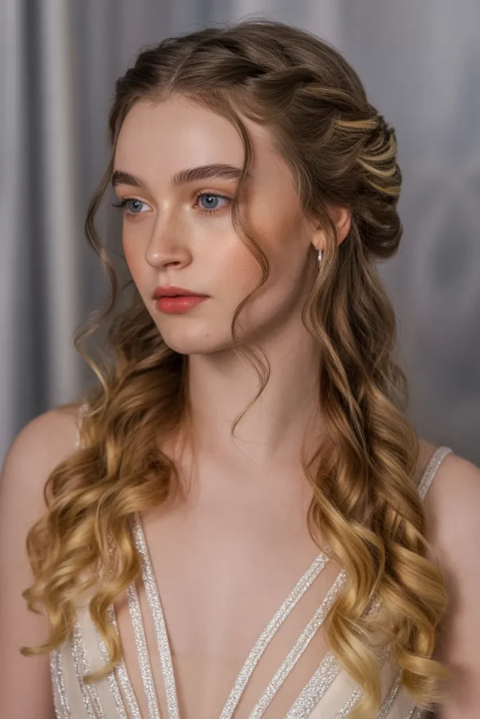 Half-Up Braided Twist Style