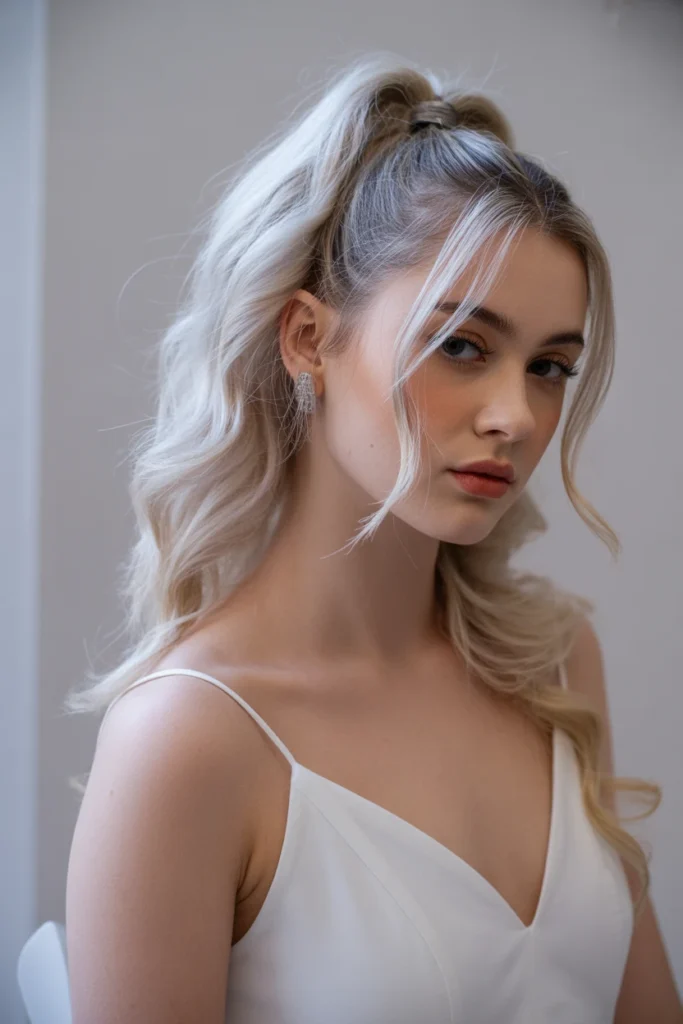 Half-Up Bubble Ponytail