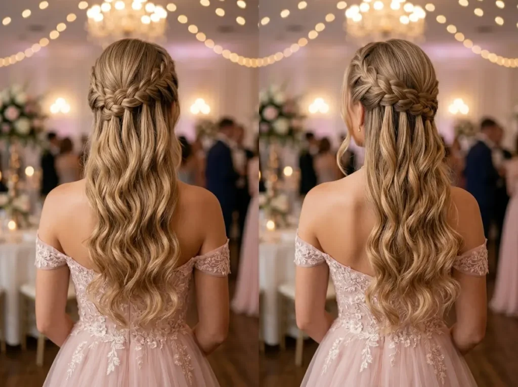 Half Up Waterfall Braid