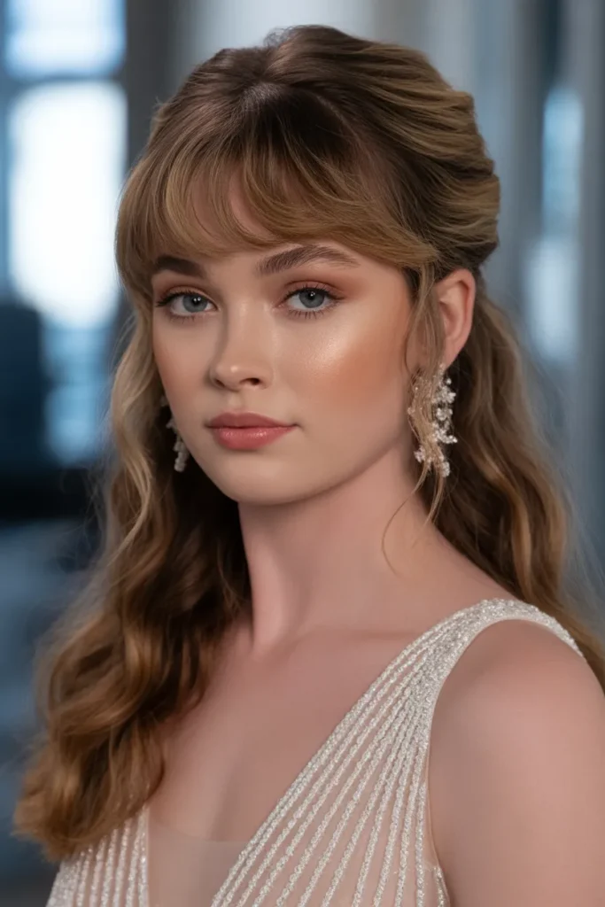 Half-Up with Curtain Bangs