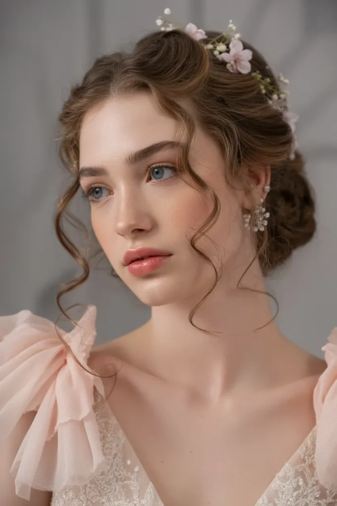 Half-Up with Floral Pins