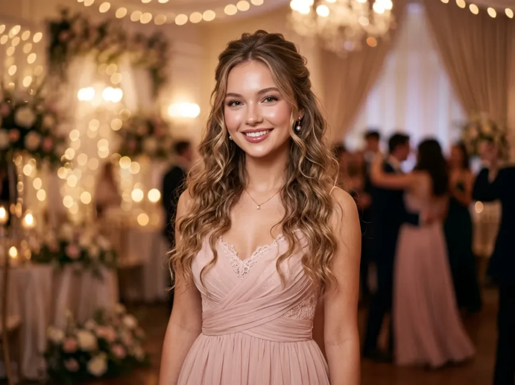 Half Up with Loose Curls
