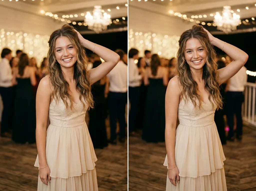 Half Up with Loose Texture Waves