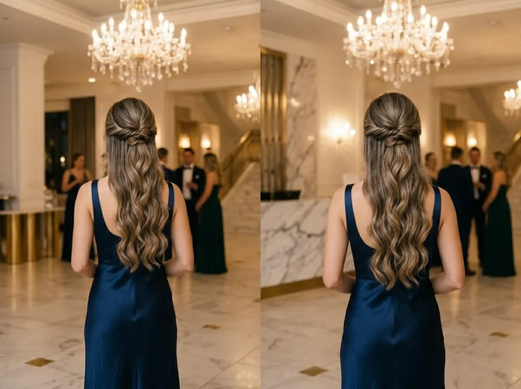 Half Up with Low Twist Back