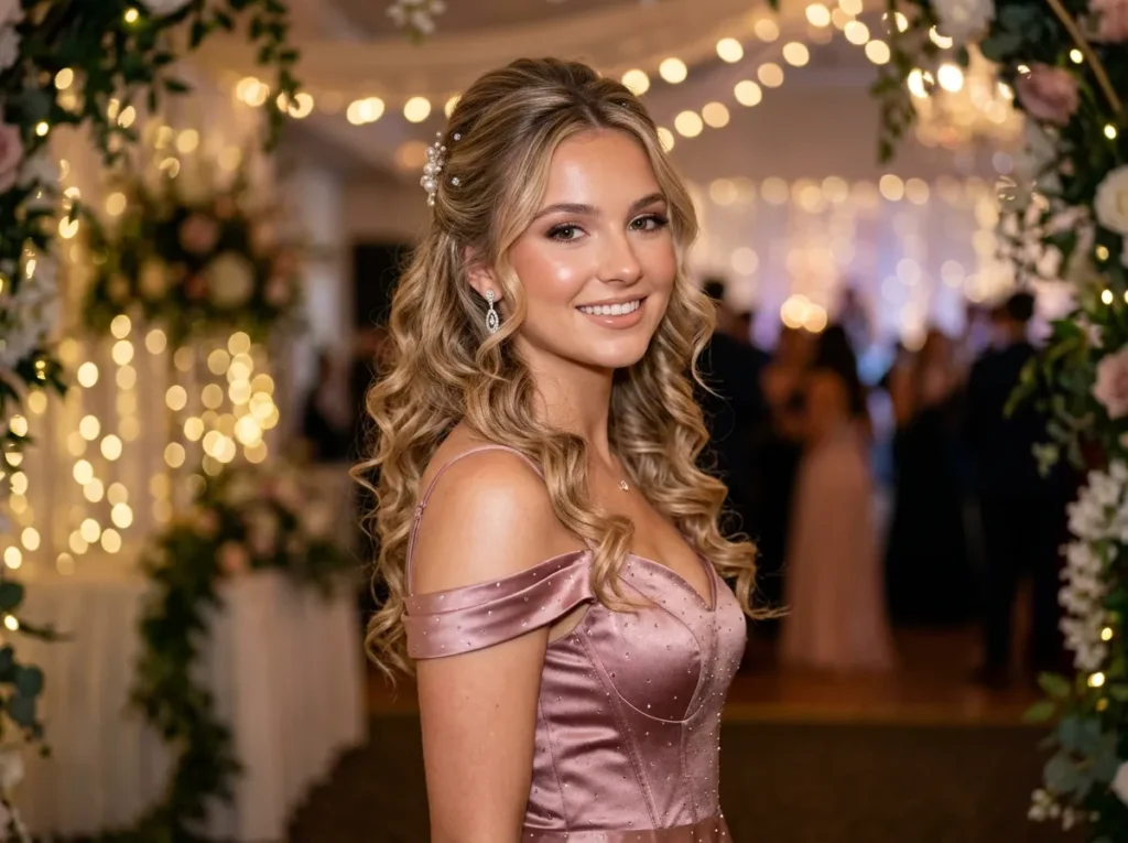 Half Up with Medium Volume Curls