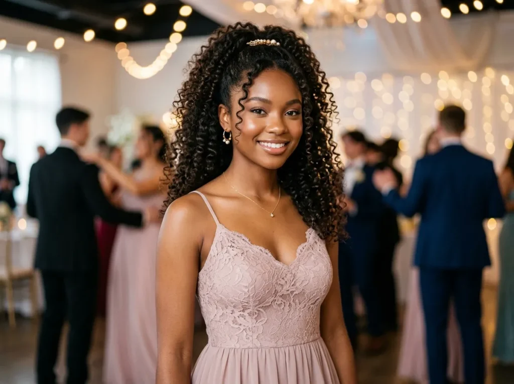 Half Up with Natural Texture Curls