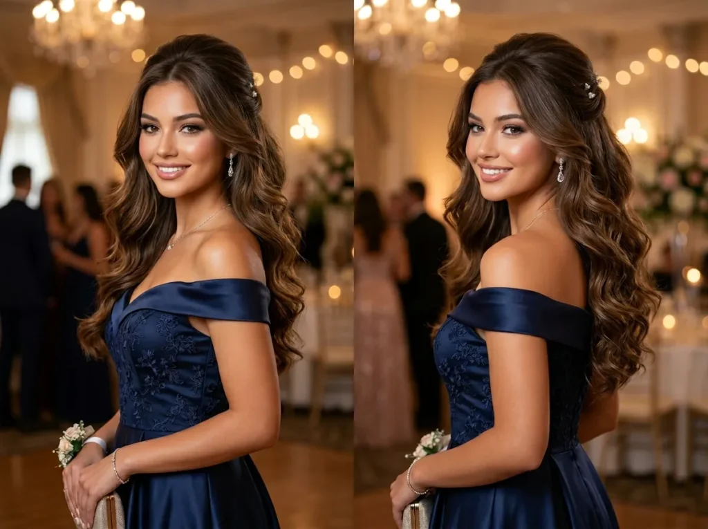 Half Up with Soft Glam Volume Layers