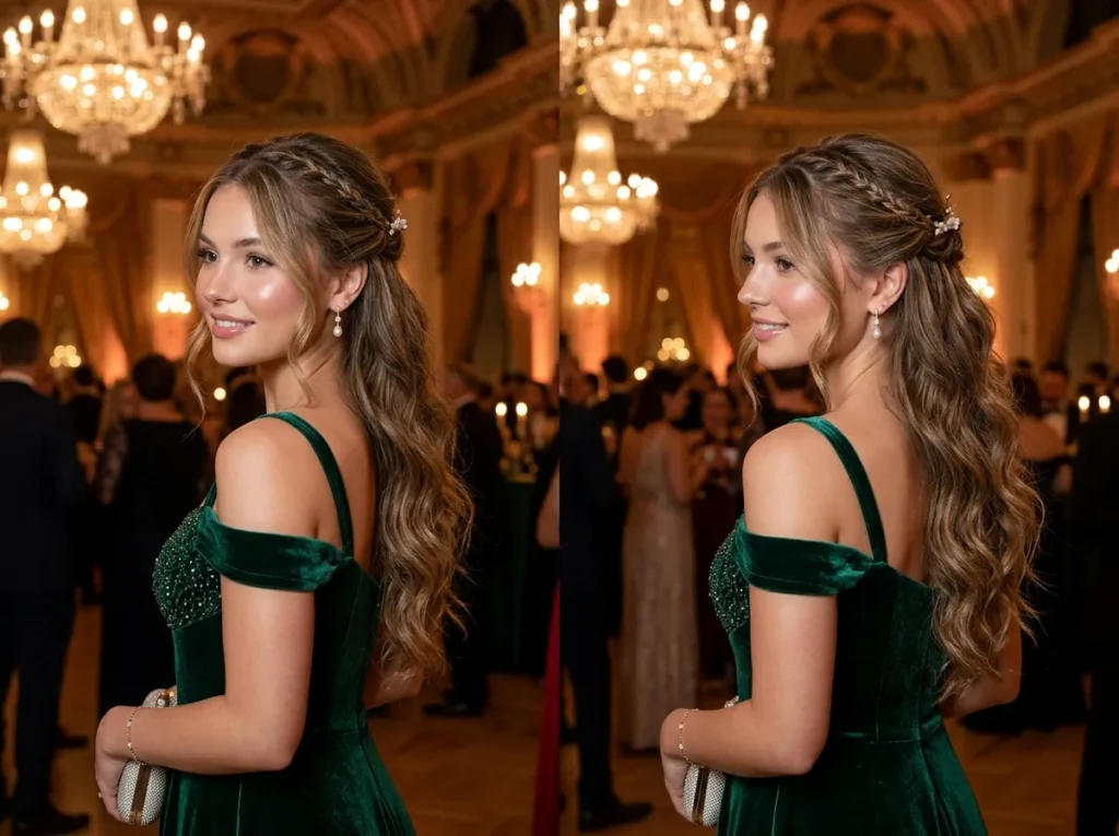 Half Up with Subtle Braids
