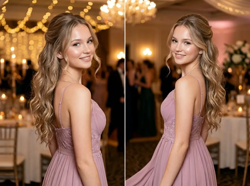 Half Up with Textured Ends