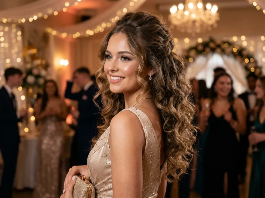 Half Up with Textured Volume Curls