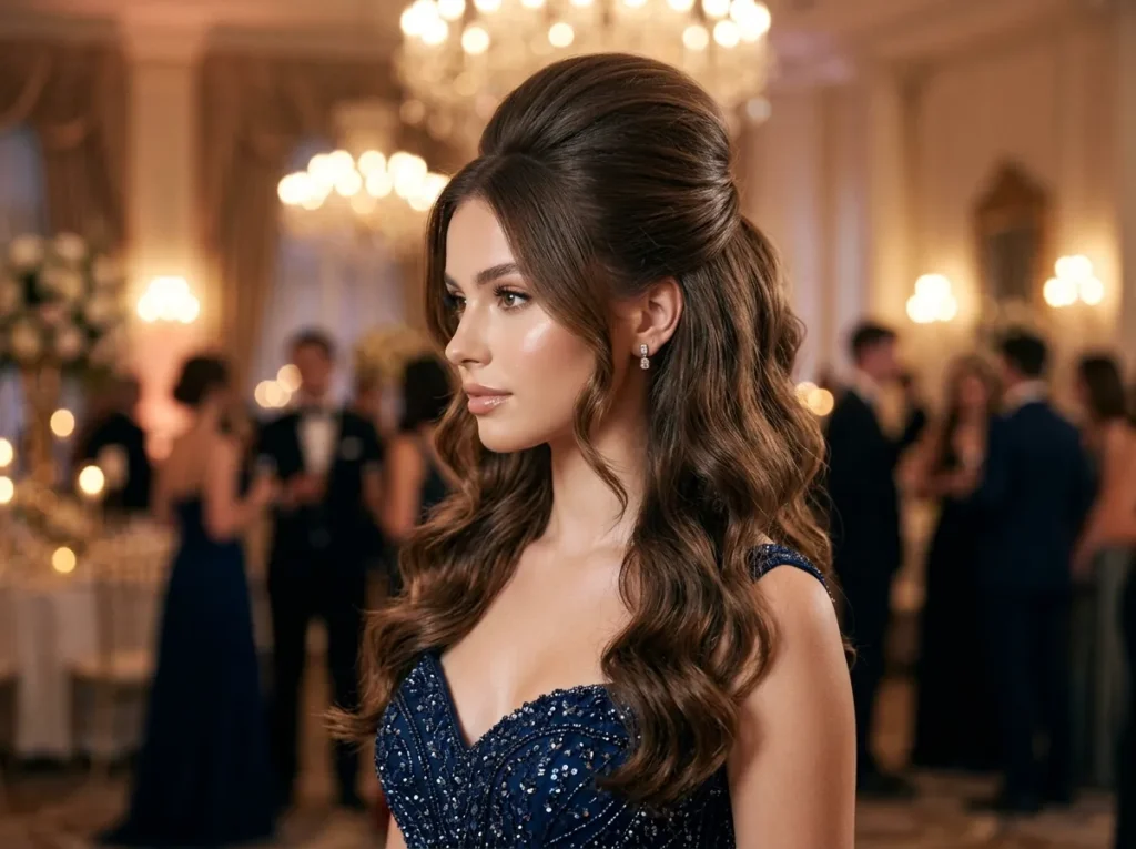 Half Up with Volume Crown