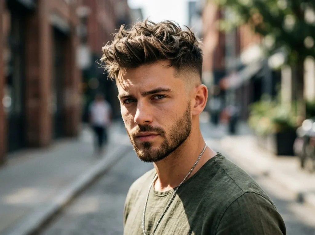 High Fade with Messy Top