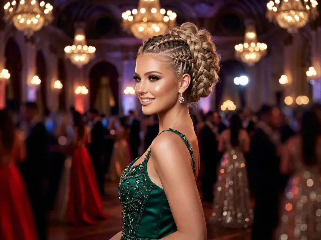 Intricate Dutch Braid Prom Updo