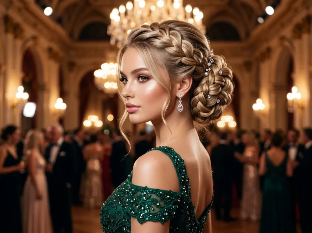 Intricate French Braid Prom Updo