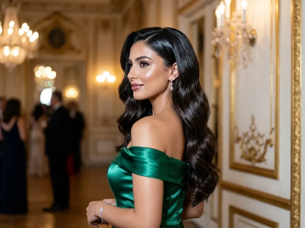 Layered Hair with Glossy Waves