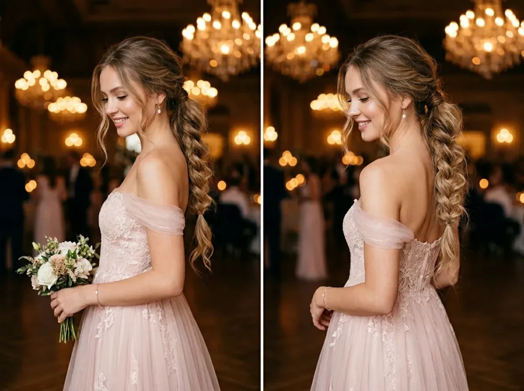 Loose Low Braided Ponytail