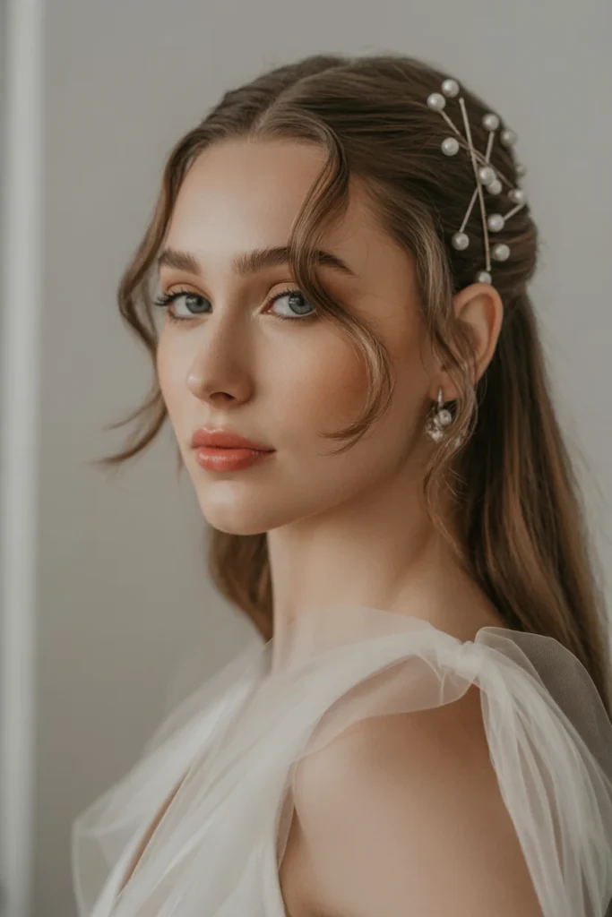 Loose Waves with Pearl Pins