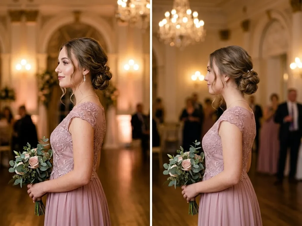 Low Bun with Face-Framing Pieces