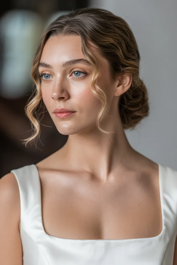 Low Bun with Soft Waves