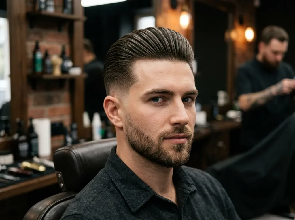 Low Fade Slick Back