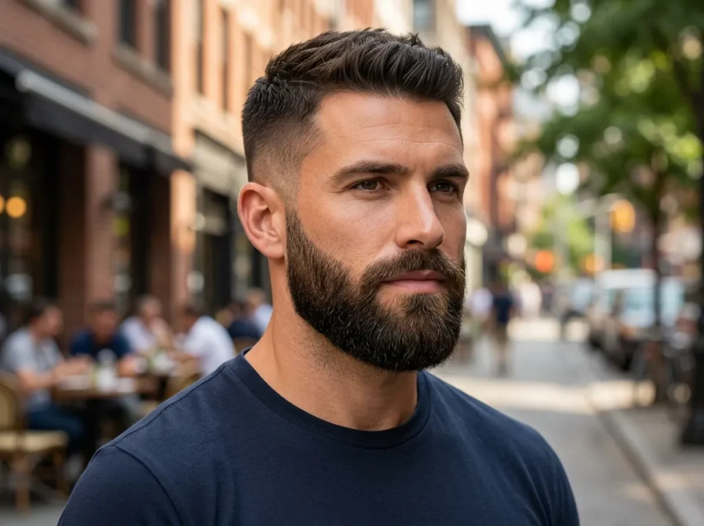 Low Fade with Full Beard (Trimmed)