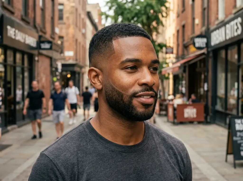 Low Fade with Short Beard Fade