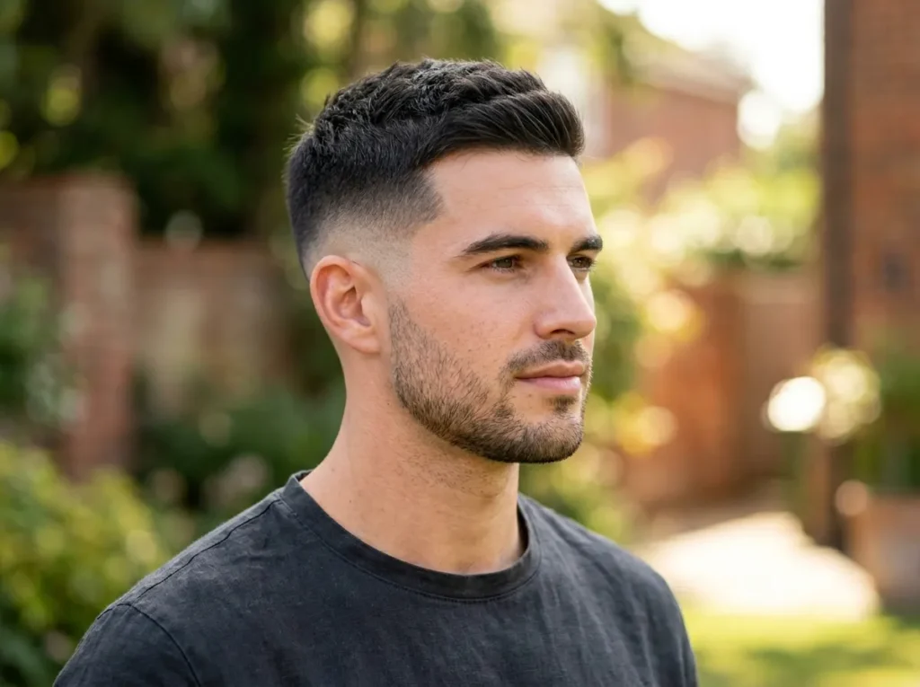 Low Taper Fade with Stubble