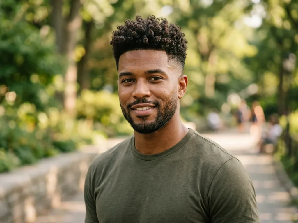 Mid Fade Curly Style