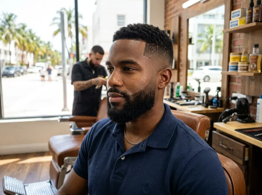 Mid Fade with Beard Fade