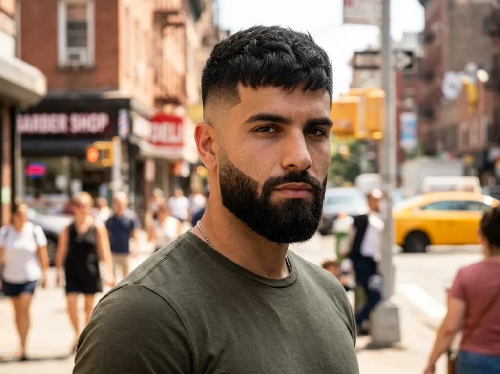 Mid Fade with Boxed Beard